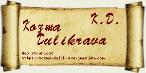 Kozma Dulikrava vizit kartica